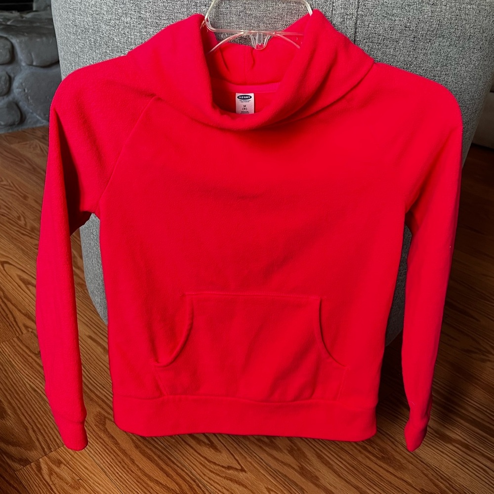 Girls Medium Magenta Cowl Neck Fleece